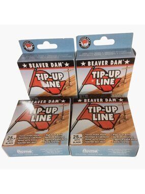 Beaver Dam Tip Up Line 25LB 50YD Braided Nylon Black Ice Fishing Line Spool Lot
